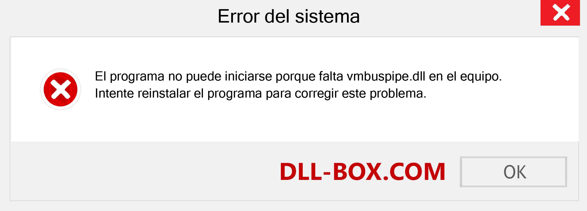 ¿Falta el archivo vmbuspipe.dll ?. Descargar para Windows 7, 8, 10 - Corregir vmbuspipe dll Missing Error en Windows, fotos, imágenes