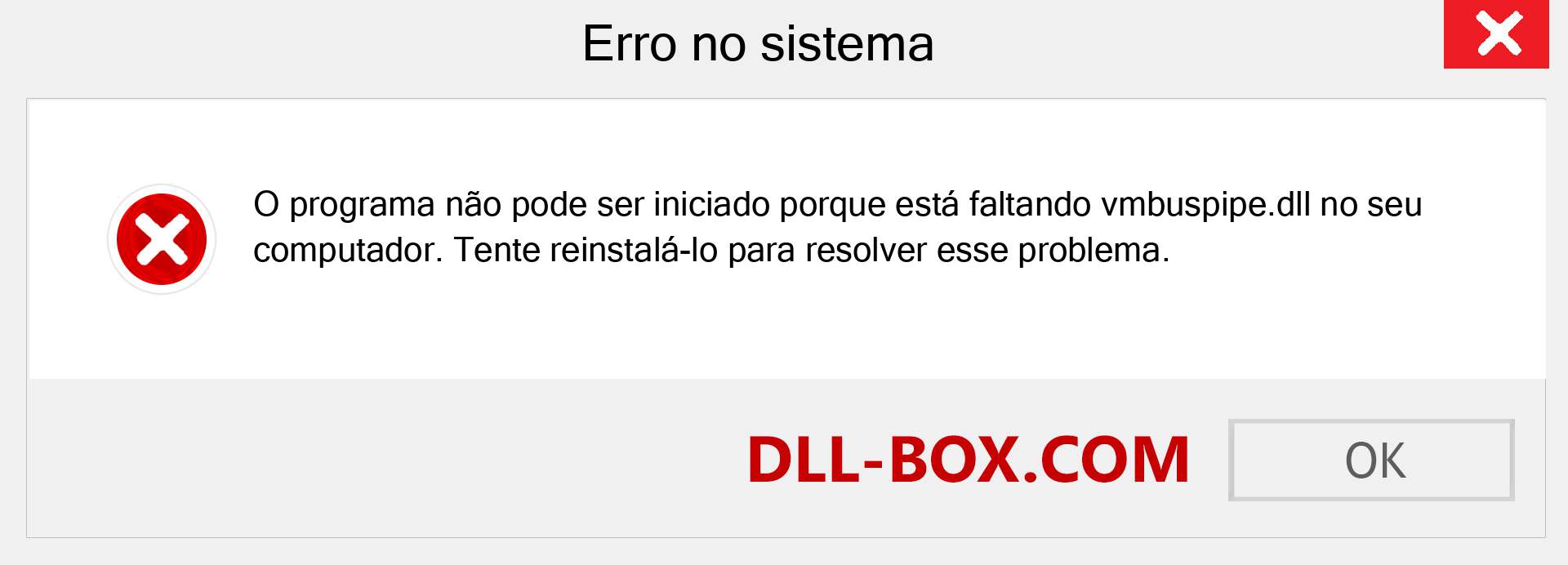 Arquivo vmbuspipe.dll ausente ?. Download para Windows 7, 8, 10 - Correção de erro ausente vmbuspipe dll no Windows, fotos, imagens